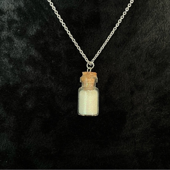 Jewelry - 3 For $20! Chic Silver Toned Necklace with Glitter Vial Pendant